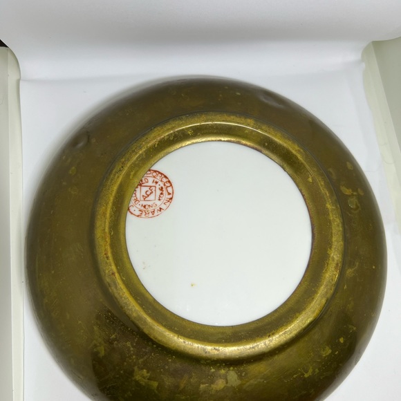 ACF Japanese Porcelain Bamboo Plate With Brass Back. Hand Painted in Hong Kong. - Picture 4 of 4